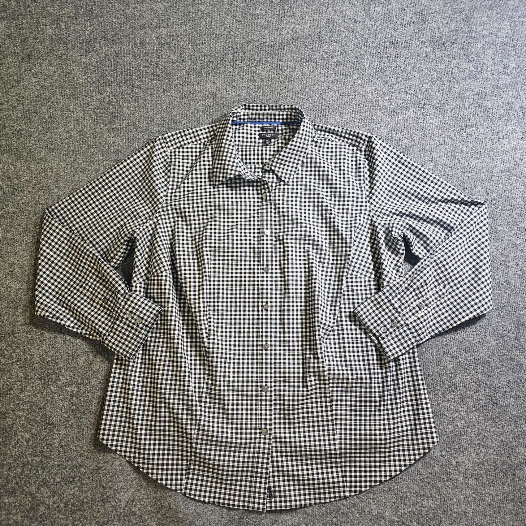Talbots Talbots Shirt Women 14W Black White Plaid Button Long Sleeve Career Casual Shirt Size XL / US 12-14 / IT 48-50 - 2 Thumbnail