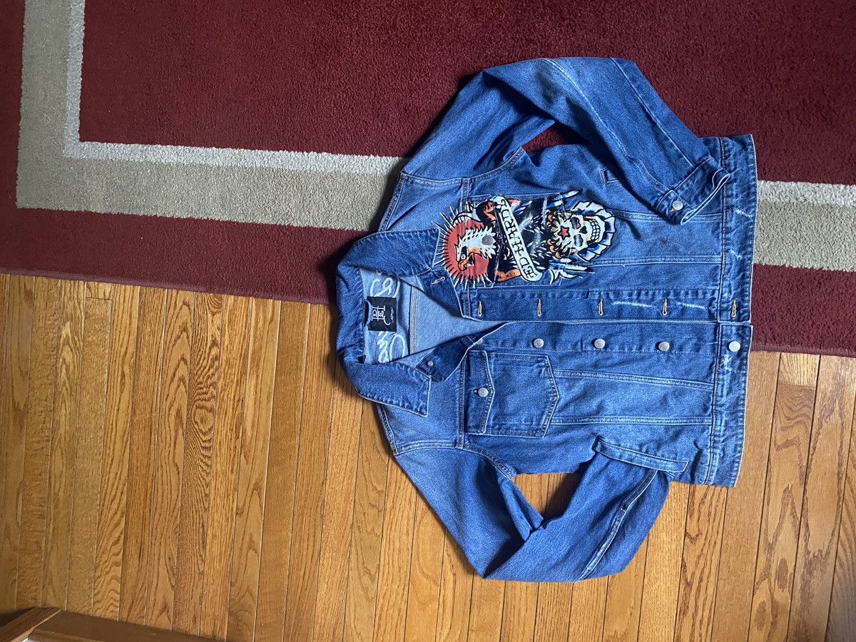 Ed Hardy × Japanese Brand × Vintage Ed hard denim Jacket Size US L / EU 52-54 / 3 - 1 Thumbnail