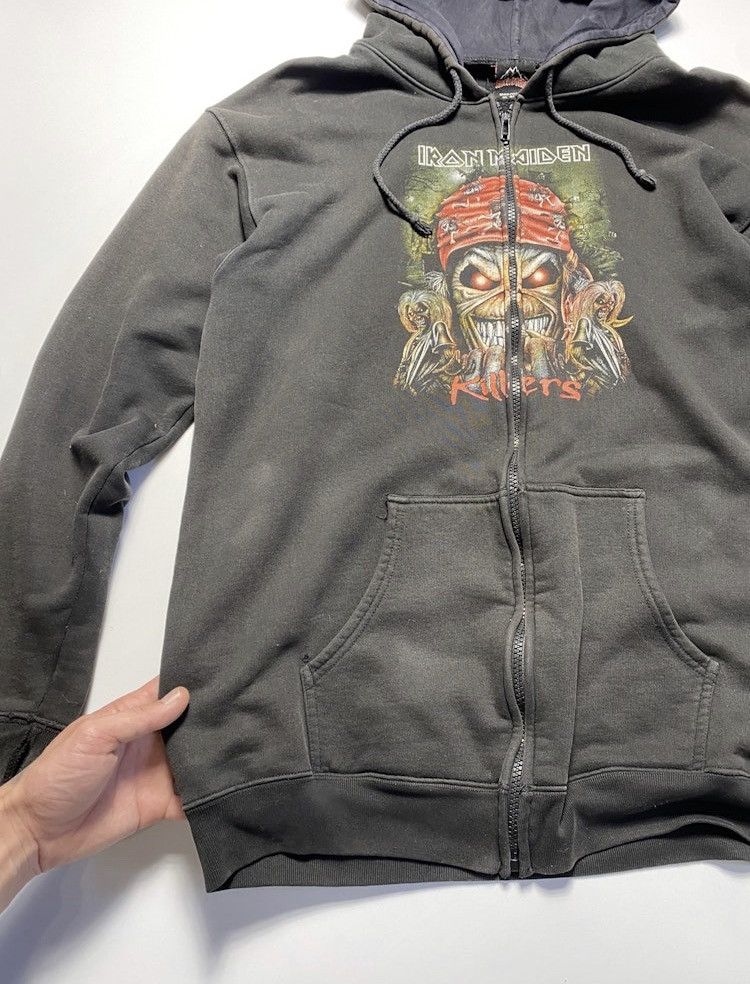 Band Tees × Iron Maiden × Vintage Vintage Iron Maiden distressed sun faded zipper zip hoodie Size US XL / EU 56 / 4 - 24 Thumbnail