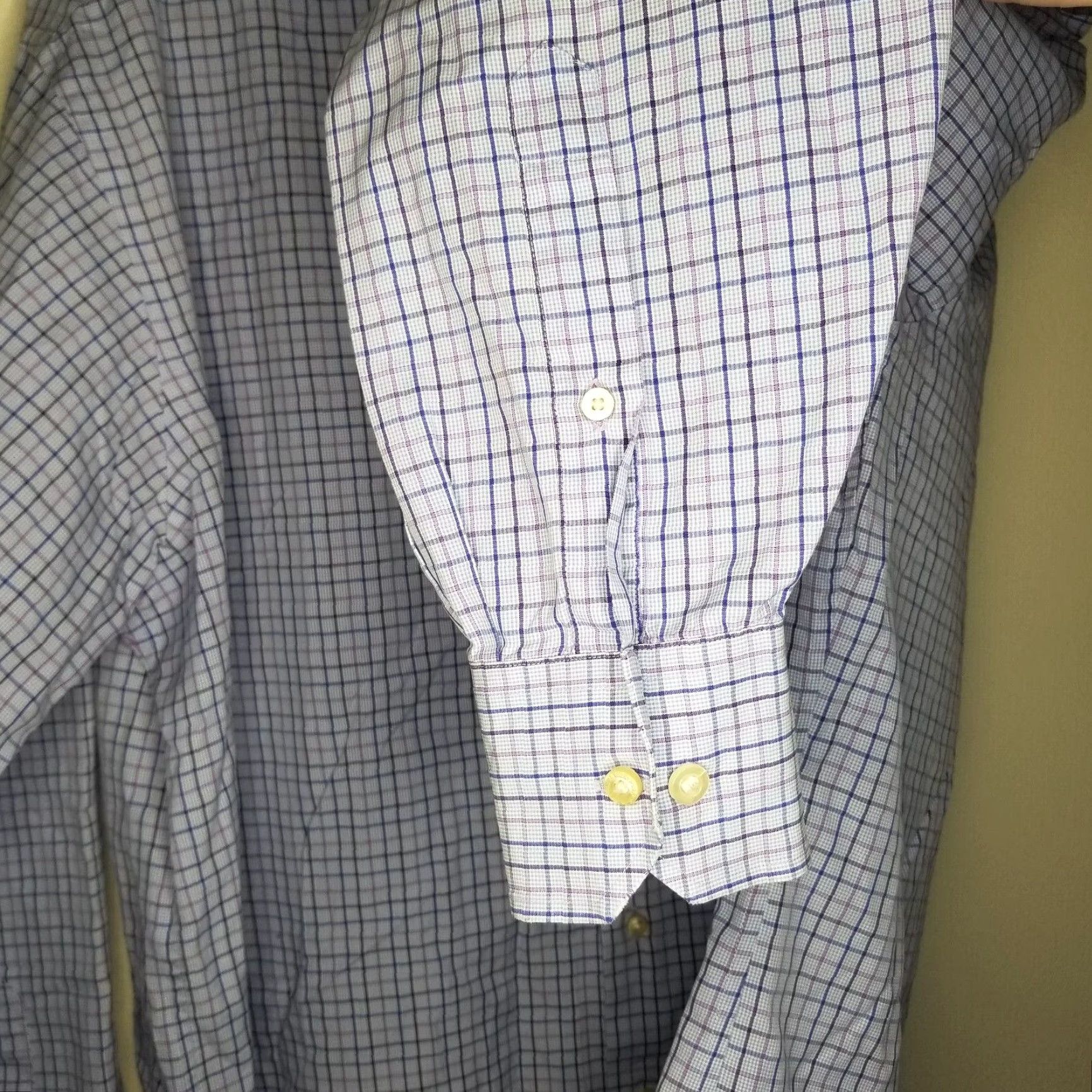 Tommy Bahama TOMMY BAHAMA Mens Purple Plaid Long Sleeve Button-Up Dress Shirt Size 34-35 Size 34R - 6 Thumbnail