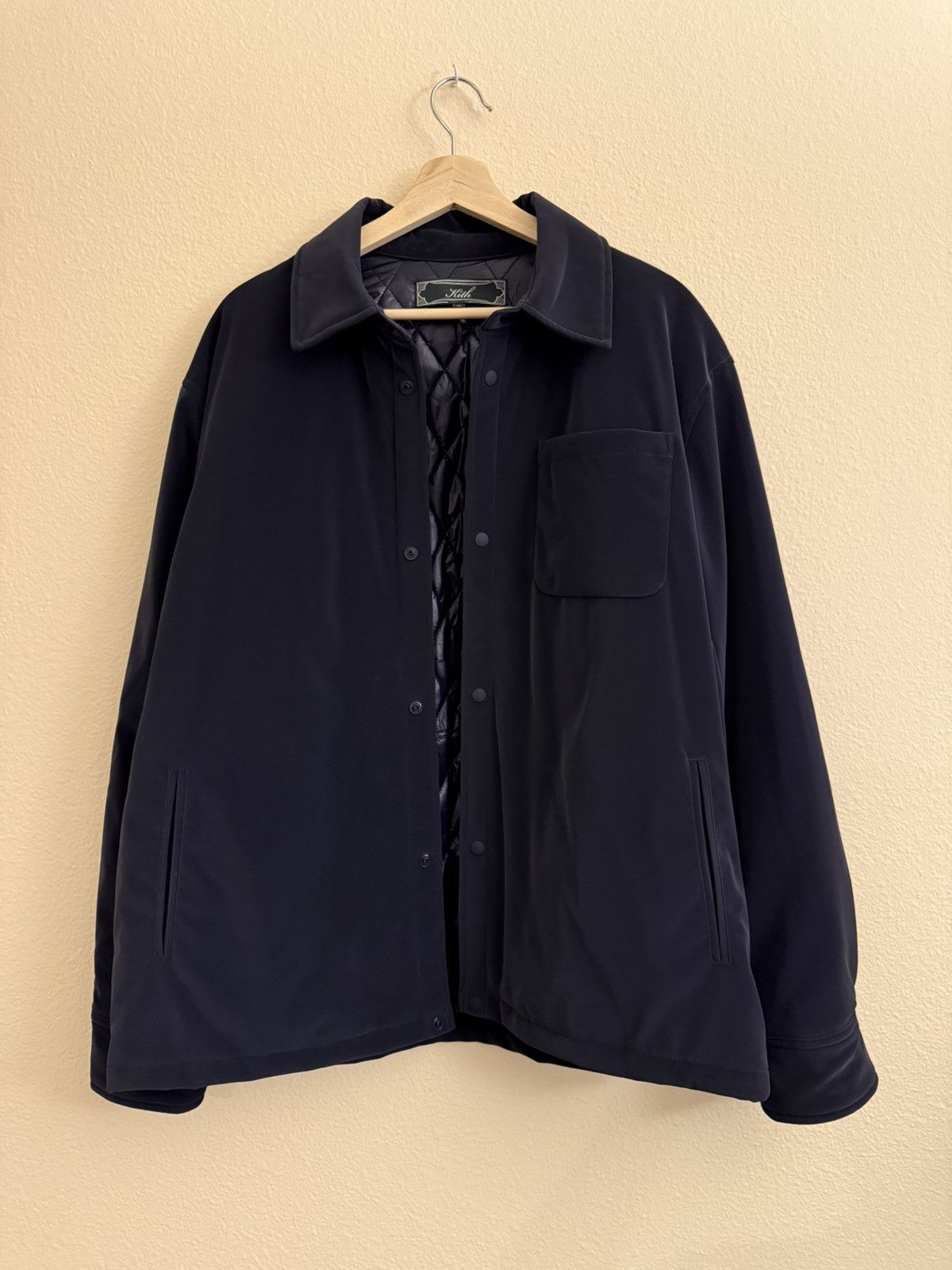 Kith Kith Sueded Brixton Puffed Shirt Jacket - Captain | Grailed