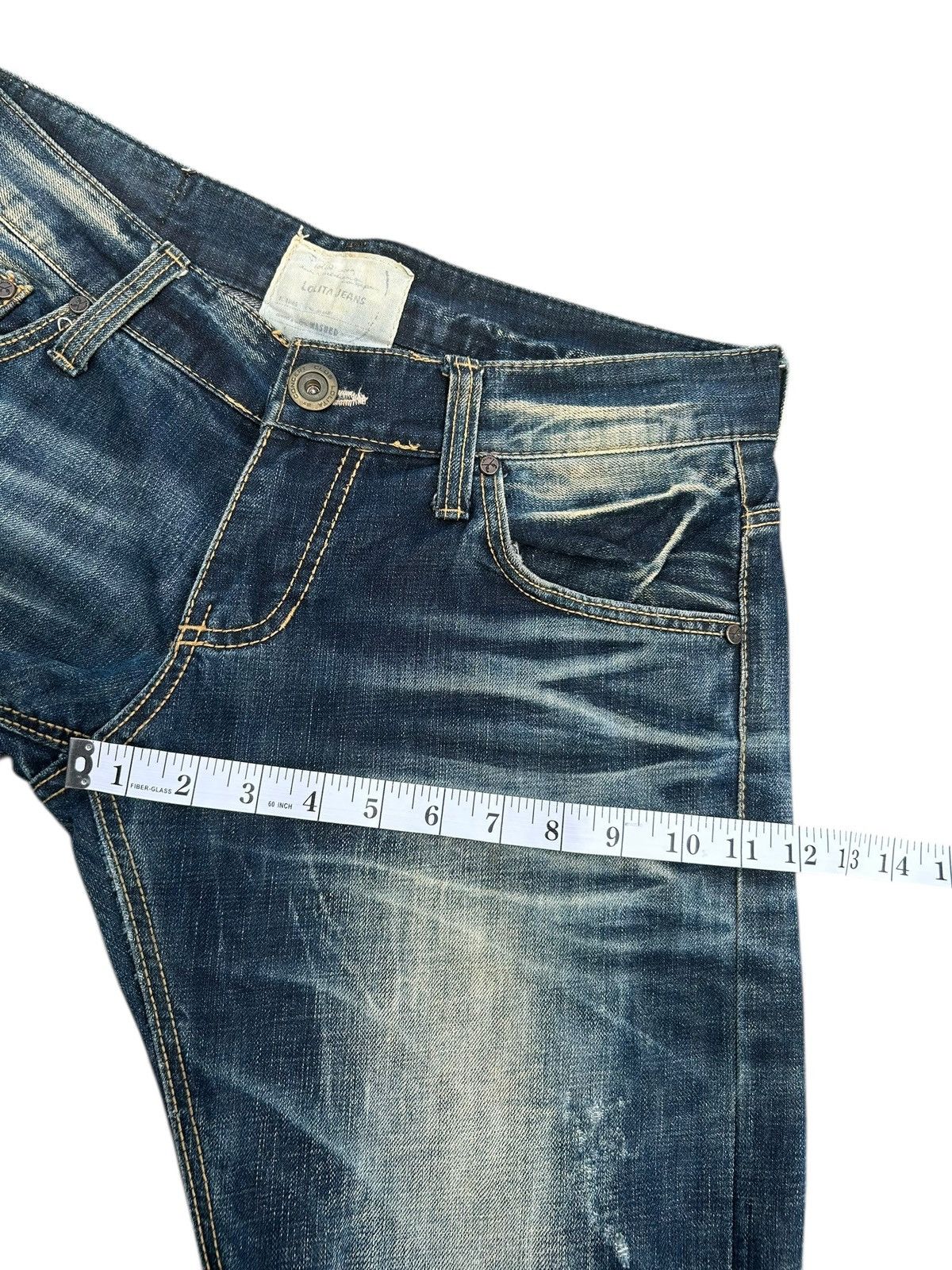 Kapital Flare Yoshitomo Nara Lolita Distressed Denim Jeans Size US 34 / EU 50 - 21 Thumbnail