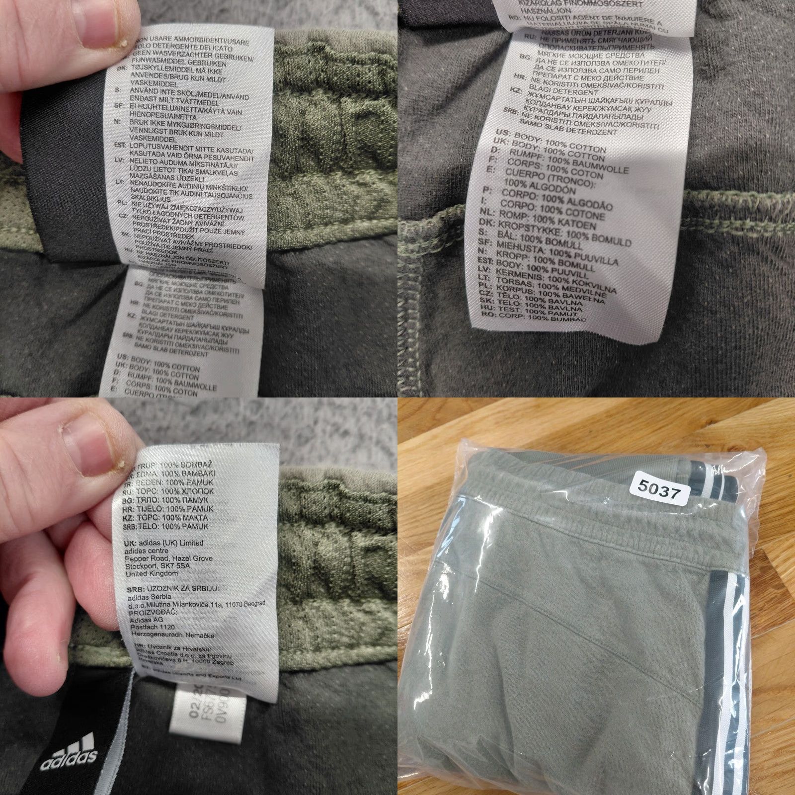 Adidas Adidas Track Pants Mens XL Gray Black Trio Stripes Athletic Joggers Pockets Size US 36 / EU 52 - 9 Thumbnail