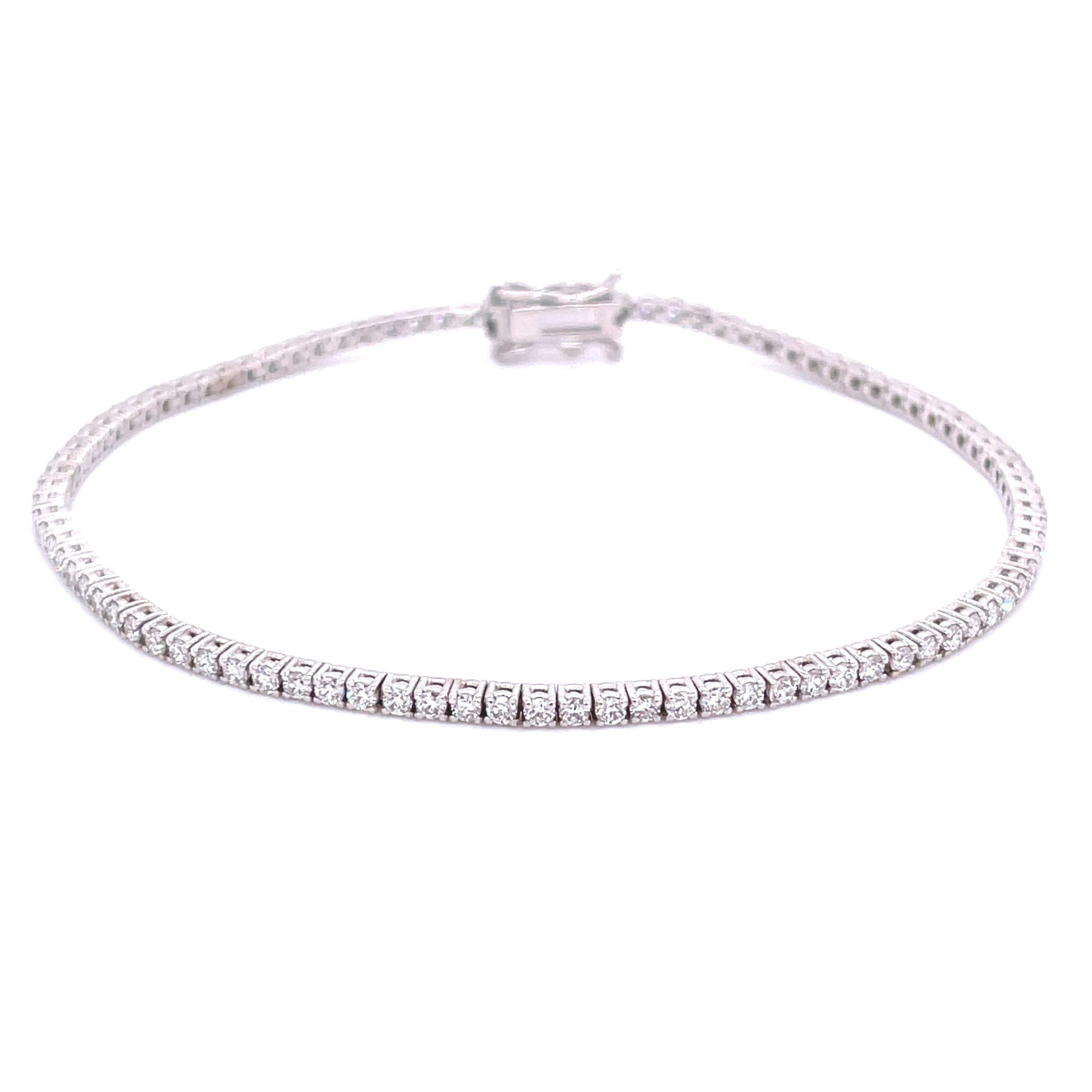 image of Cartier Diamond Tennis Bracelet In 14K White Gold (1 3/4 Ctw), Women's