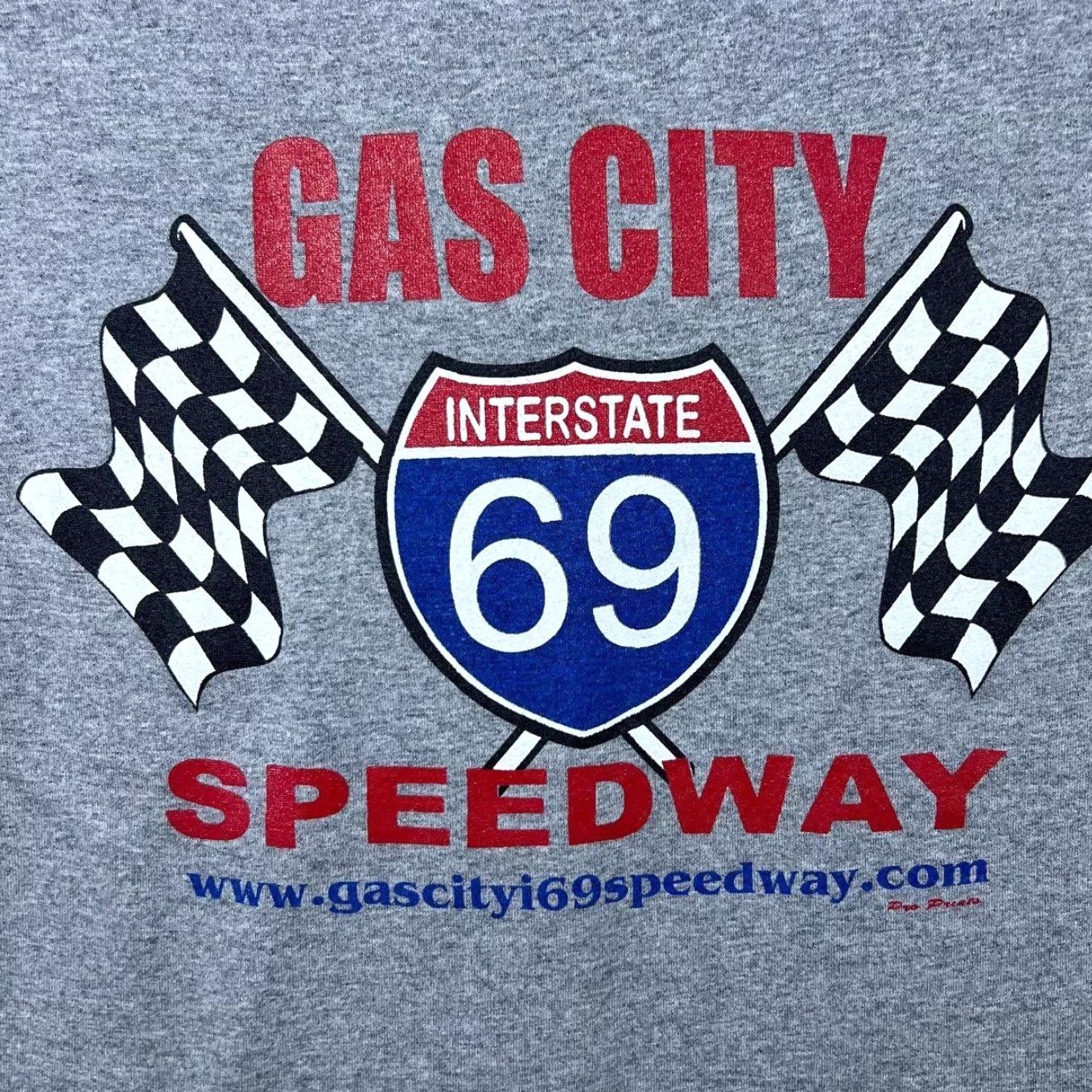 Jerzees Vintage Gas City Speedway “Where Action Is The Attraction” T-Shirt Small Men Grey Cotton Short Sleeve 2005 90s Motorsports #3274 Size US S / EU 44-46 / 1 - 4 Thumbnail