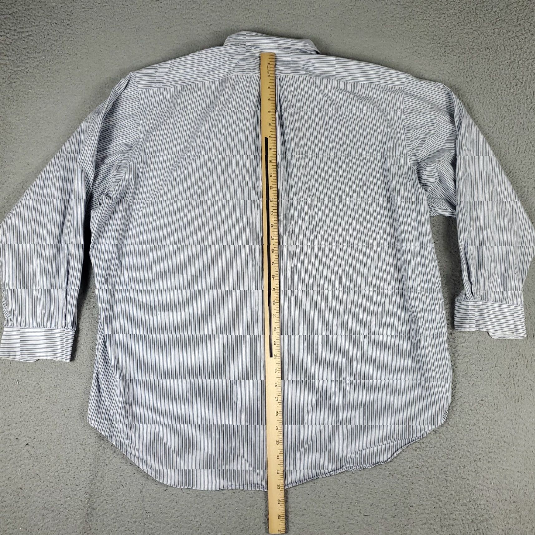 Ralph Lauren Ralph Lauren Dress Shirt Mens Size 18 Blue Striped Long Sleeve Button-Up Regular Fit Size 48R - 5 Thumbnail