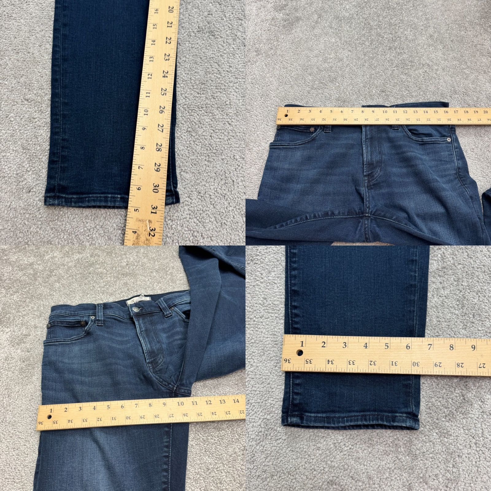 Madewell Madewell Slim Fit Straight Denim Jeans Mens 32x32 Blue Dark Wash Stretch Casual Size US 32 / EU 48 - 9 Thumbnail