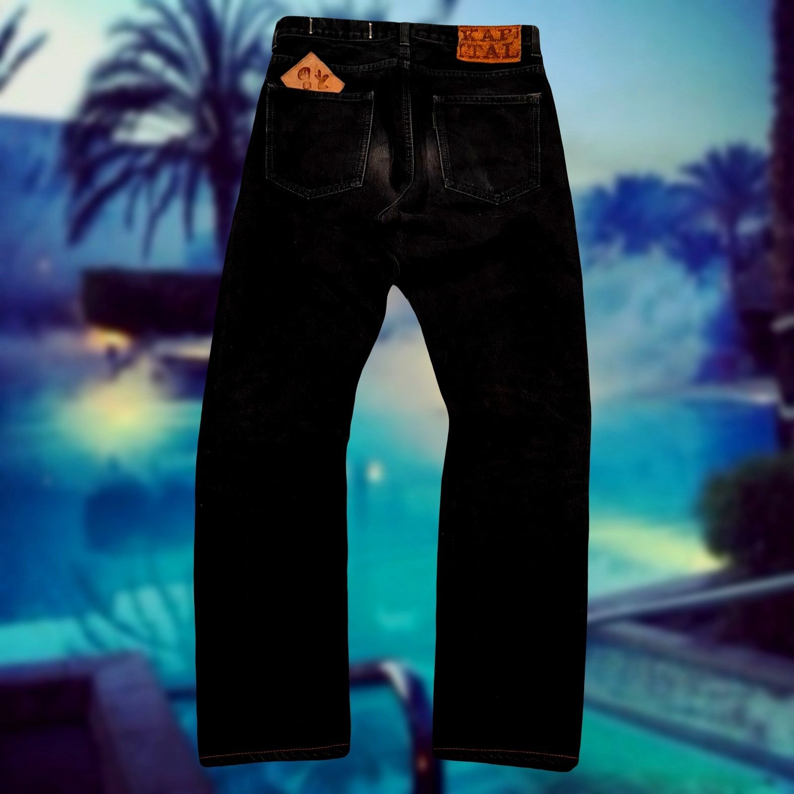 Kapital Kapital toshikiyo hirata black washed denim jeans patch Size US 29 - 1 Thumbnail