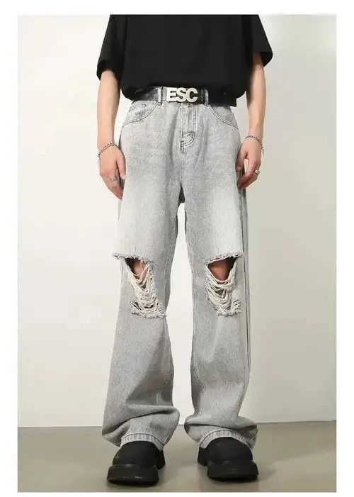 VIBE Baggy Ripped Denim Jeans Size US 31 - 1 Thumbnail