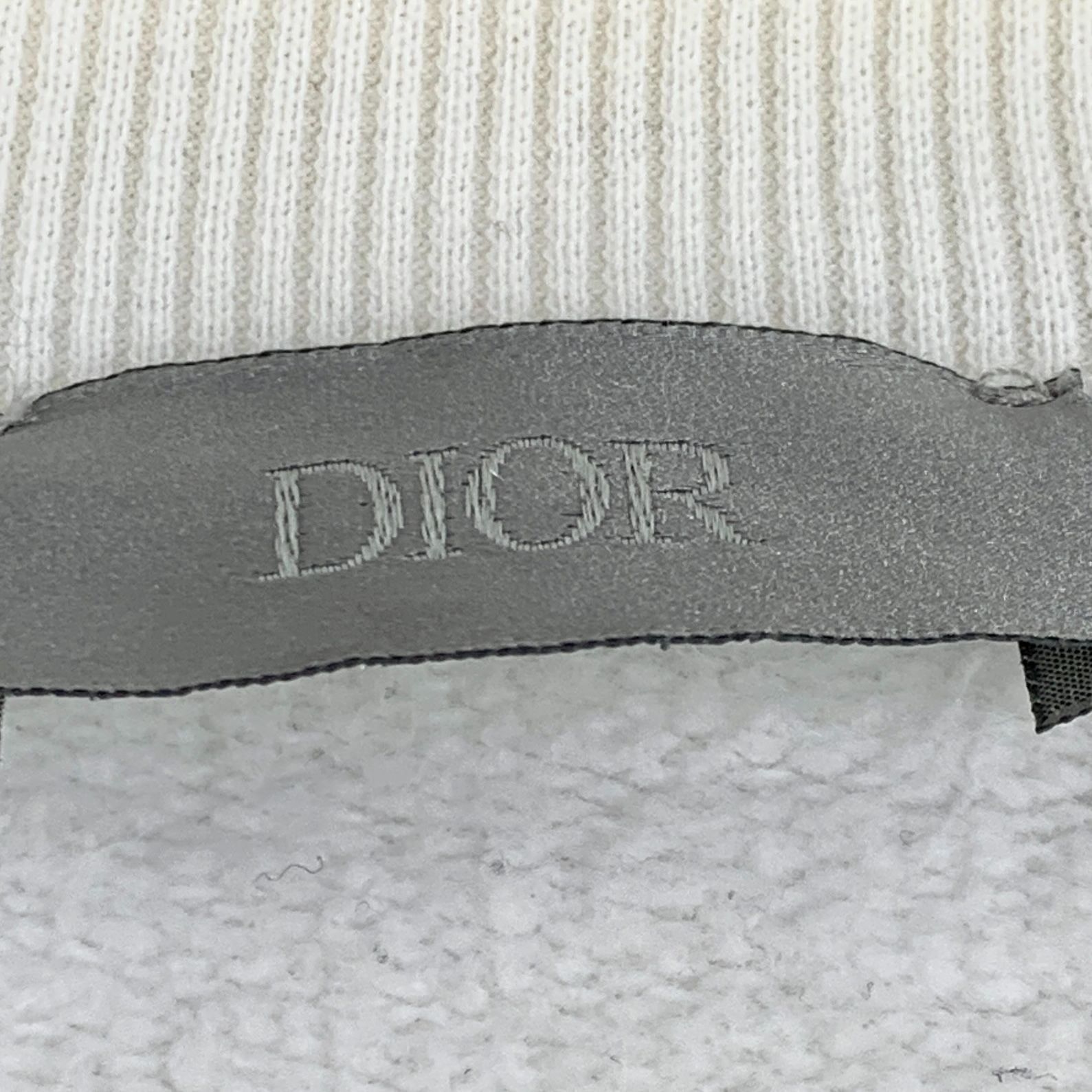 Dior Dior White Floral Embroidered Logo Cotton Sweatshirt XL Roun Size XL / US 12-14 / IT 48-50 - 2 Thumbnail