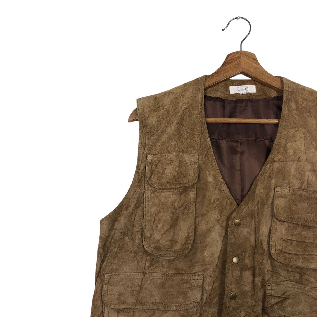 Japanese Brand 📌Q for C Vintage Vest Leather Jacket Worker Issey Miyake Size US M / EU 48-50 / 2 - 8 Thumbnail