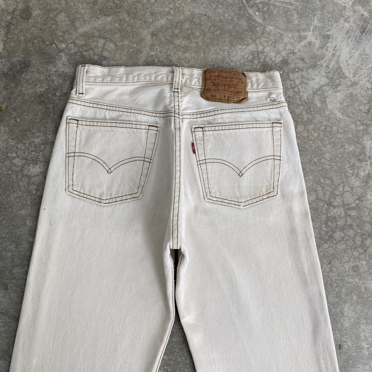 Levi's Size 27x33 Vintage 90’s Levis 501 Off White Denim Jeans Size US 27 - 19 Thumbnail