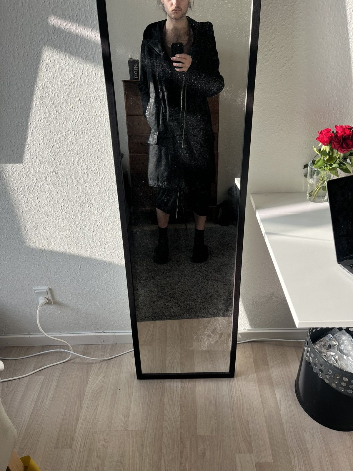 Rick Owens Drkshdw Rick Owens Waxed Denim Parka Size US S / EU 44-46 / 1 - 9 Thumbnail