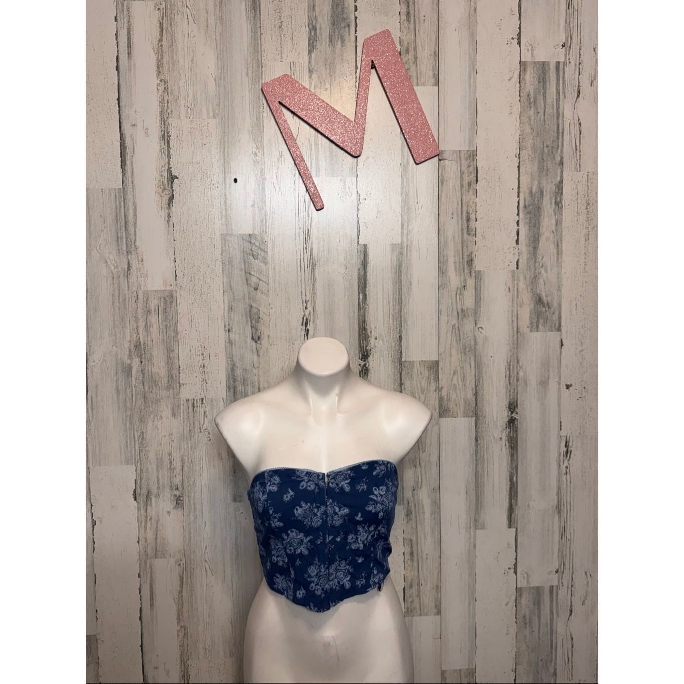 Forever 21 Forever 21 Blue Floral Strapless Smocked Tube Top – Size M Size M / US 6-8 / IT 42-44 - 1 Thumbnail