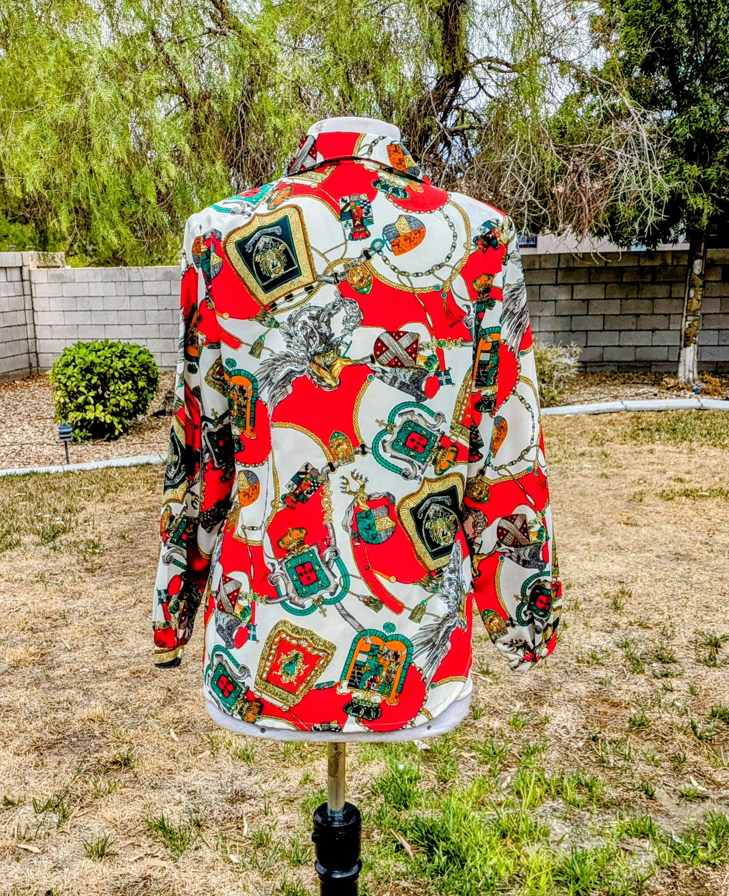 Other Women's TAK High Fashion Button Down Baroque/Heraldic Shirt Size M / US 6-8 / IT 42-44 - 4 Thumbnail