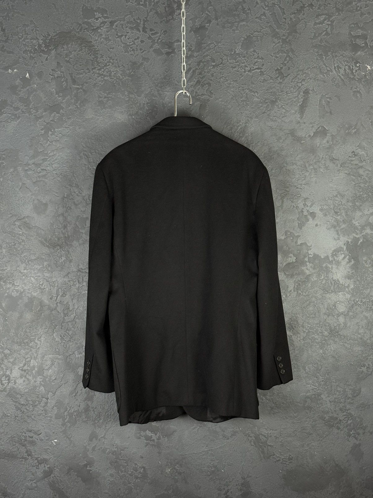 Emporio Armani 90s Vintage Mens EMPORIO ARMANI Black Coat Blazer Wool Italy Size US M / EU 48-50 / 2 - 10 Thumbnail