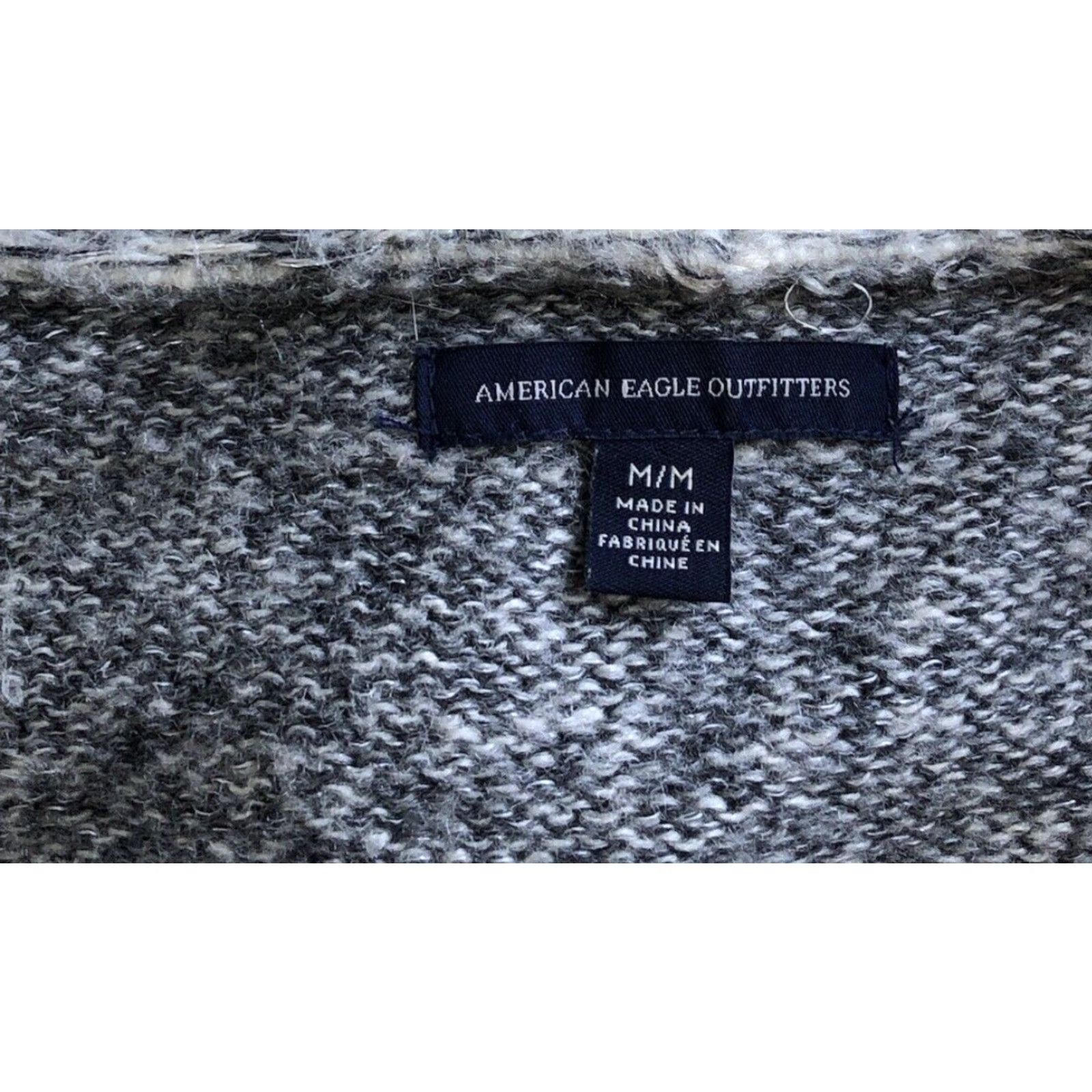 Vintage American Eagle Cardigan Sweater Women M Gray Red Open Shawl Boho Western Waterfall Knit Size M / US 6-8 / IT 42-44 - 5 Thumbnail