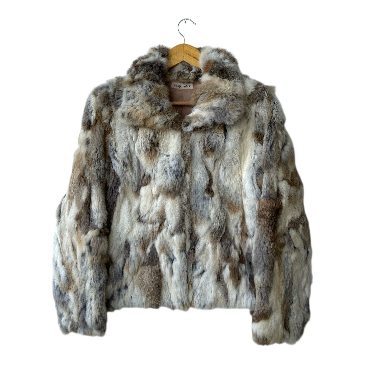 Vintage Real Rabbit Fur Mottled Coat