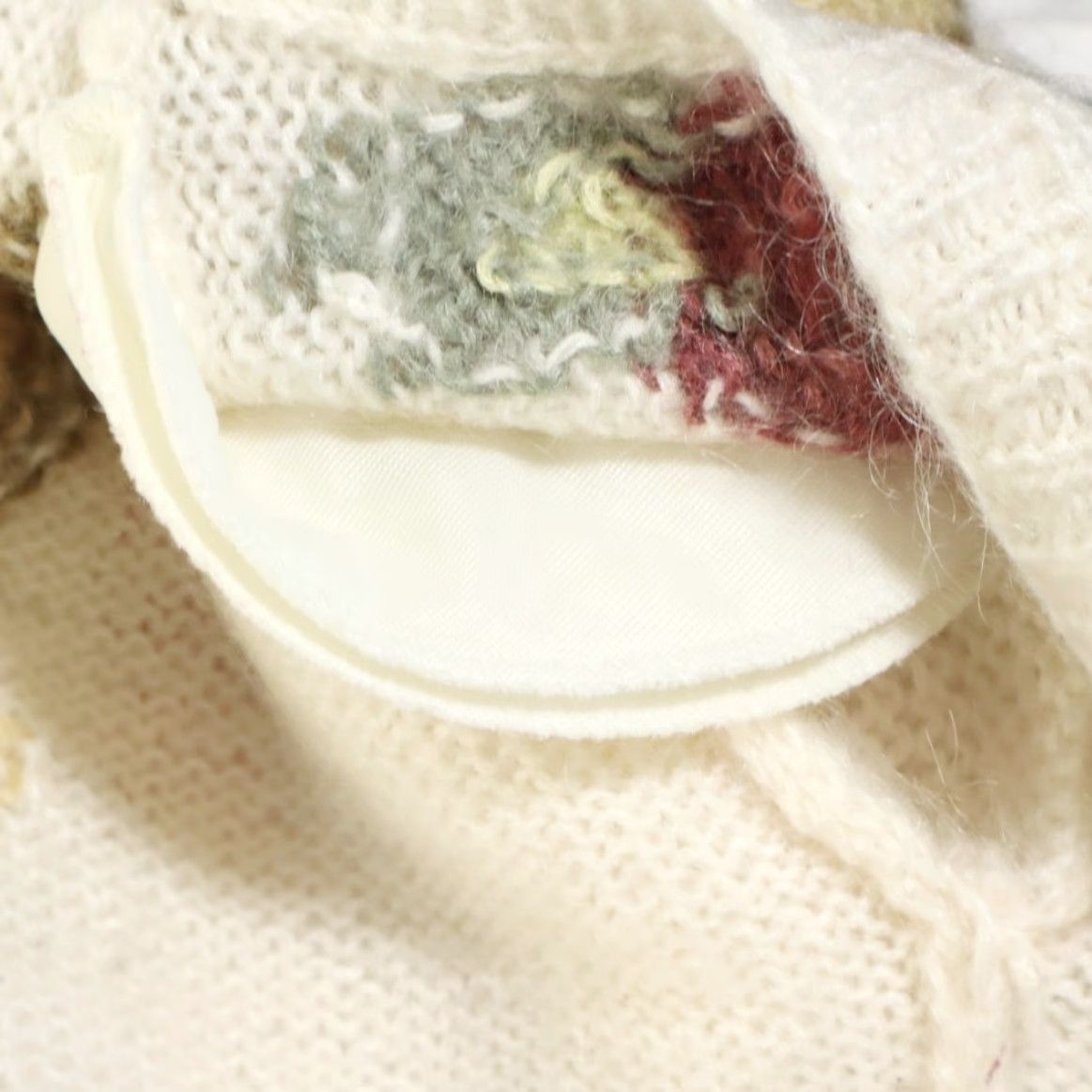 Express Express Cardigan Shirt Women's M Ivory Mohair Handknitted Internationale V-Neck Long Sleeve Wool Relaxed Size M / US 6-8 / IT 42-44 - 7 Thumbnail