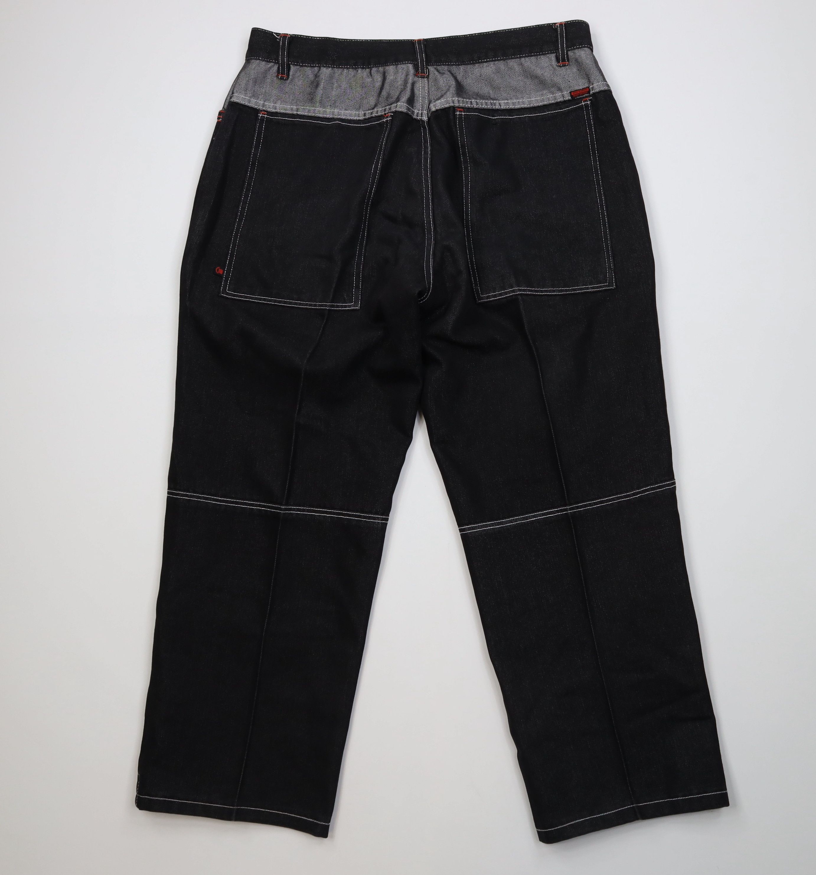 Vintage Vintage 90s Y2K Streetwear Block Double Knee Wide Leg Jeans Size US 36 / EU 52 - 9 Thumbnail