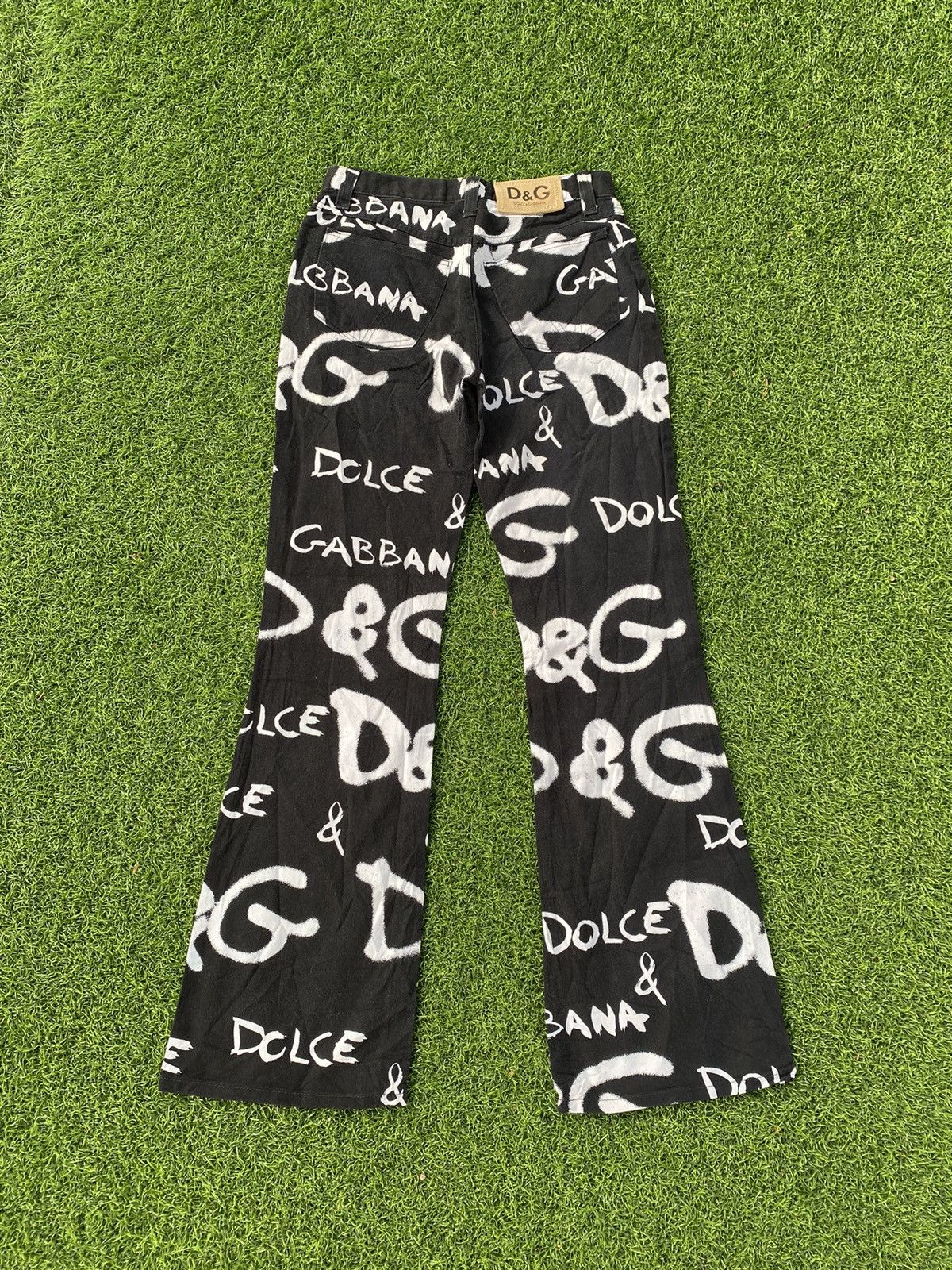 Dolce & Gabbana DOLCE & GABBANA BOOT CUT JEANS ALL OVER LOGO PRINT Size 27" / US 4 / IT 40 - 1 Thumbnail