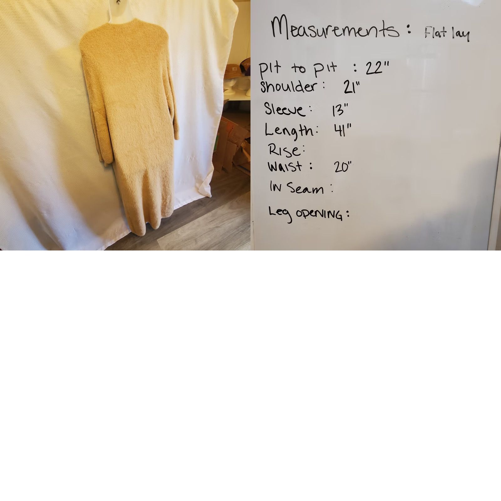 Express Express Cardigan Womens XS Beige Tan Open Duster Fuzzy Knit Super Soft Maxi Size XS / US 0-2 / IT 36-38 - 8 Thumbnail
