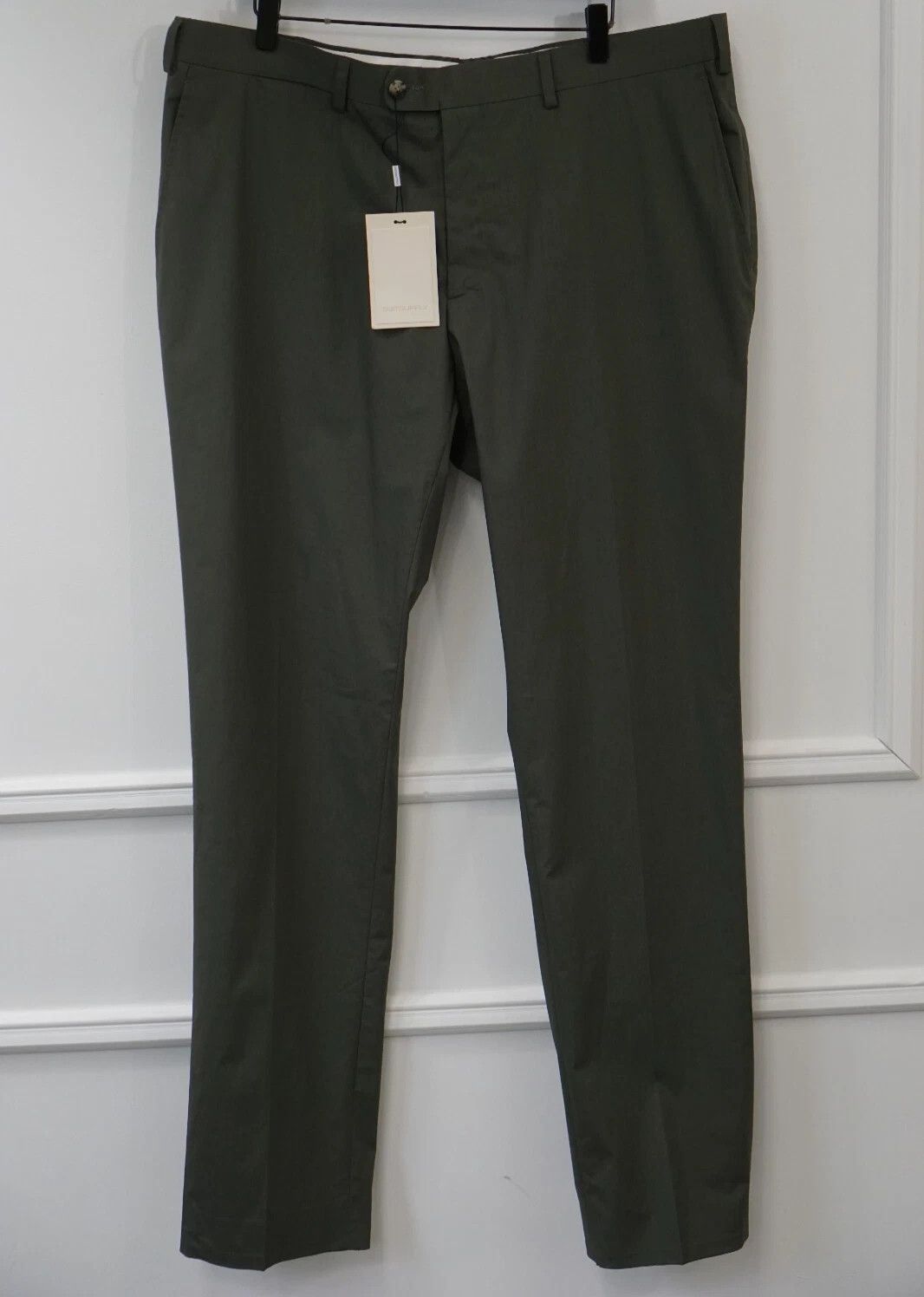 Suitsupply Men Suitsupply Soho Trousers Khaki Green Stretch Cotton US46 Size 46R - 1 Thumbnail