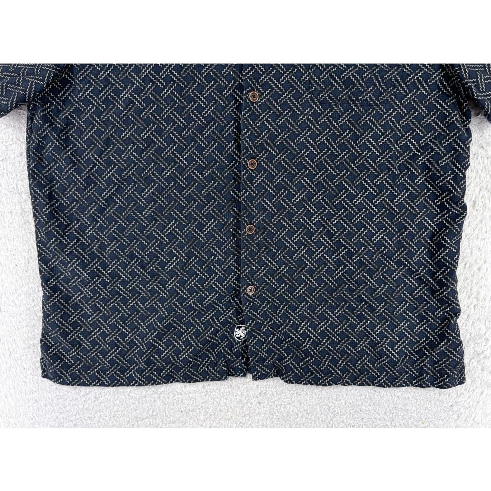 Nat Nast Nat Nast Shirt Adult Large Blue Silk Cotton Basketweave Button Up Camp Pocket Size US L / EU 52-54 / 3 - 5 Thumbnail