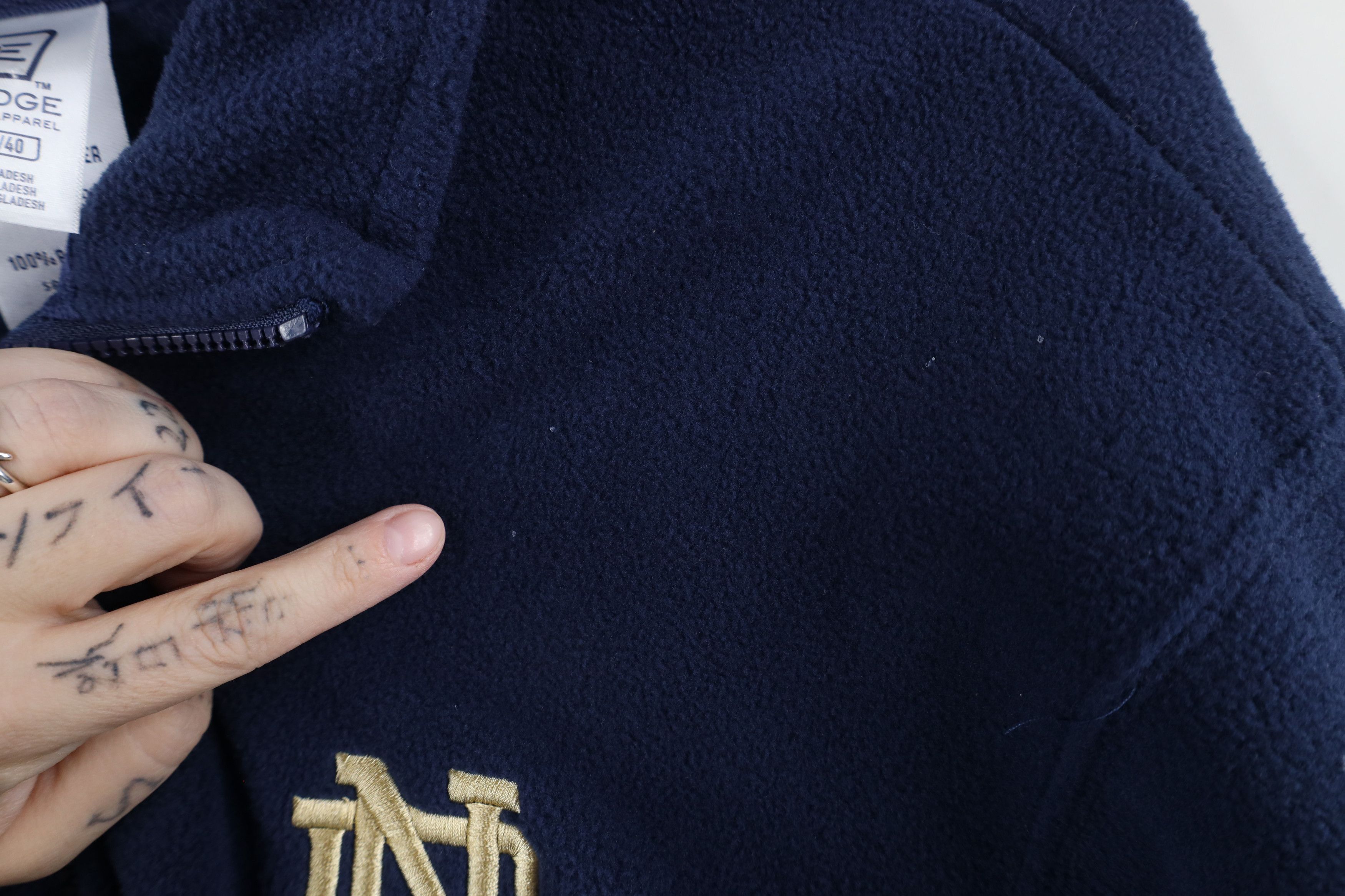 Vintage Vintage Notre Dame University Half Zip Fleece Sweater Blue Size US M / EU 48-50 / 2 - 7 Thumbnail