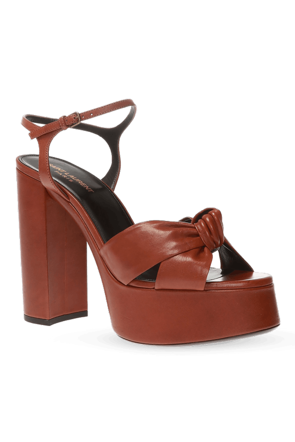 Saint Laurent Paris o1s1wg110724 Blanca Platform Sandals in Brown Size US 10 / IT 40 - 1 Thumbnail