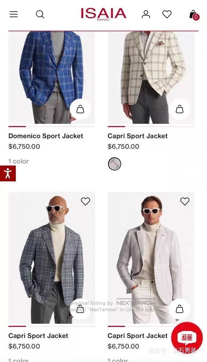Isaia Blue Plaid Light Jacket - Size L. Size US L / EU 52-54 / 3 - 7 Thumbnail
