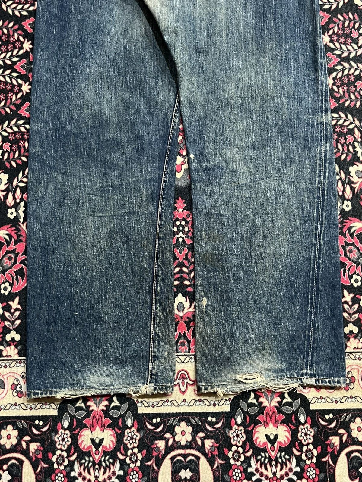 The Real McCoy's Joe McCoy & Co Lot 905 Dark Faded Distressed Selvedge Jeans Size US 34 / EU 50 - 12 Thumbnail
