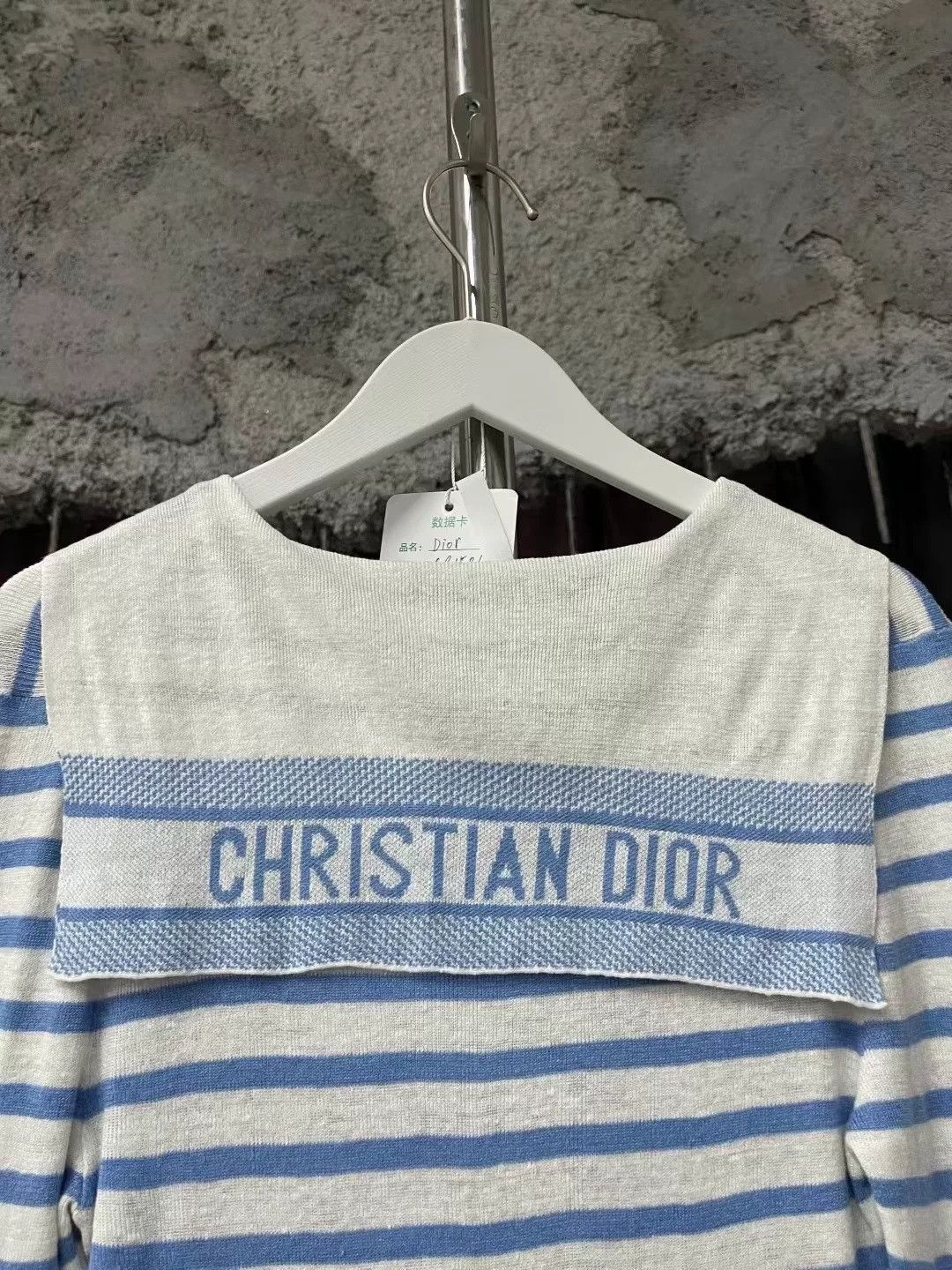 Dior Dior Blue White Stripe Navy Collar Knit Size US M / EU 48-50 / 2 - 3 Thumbnail