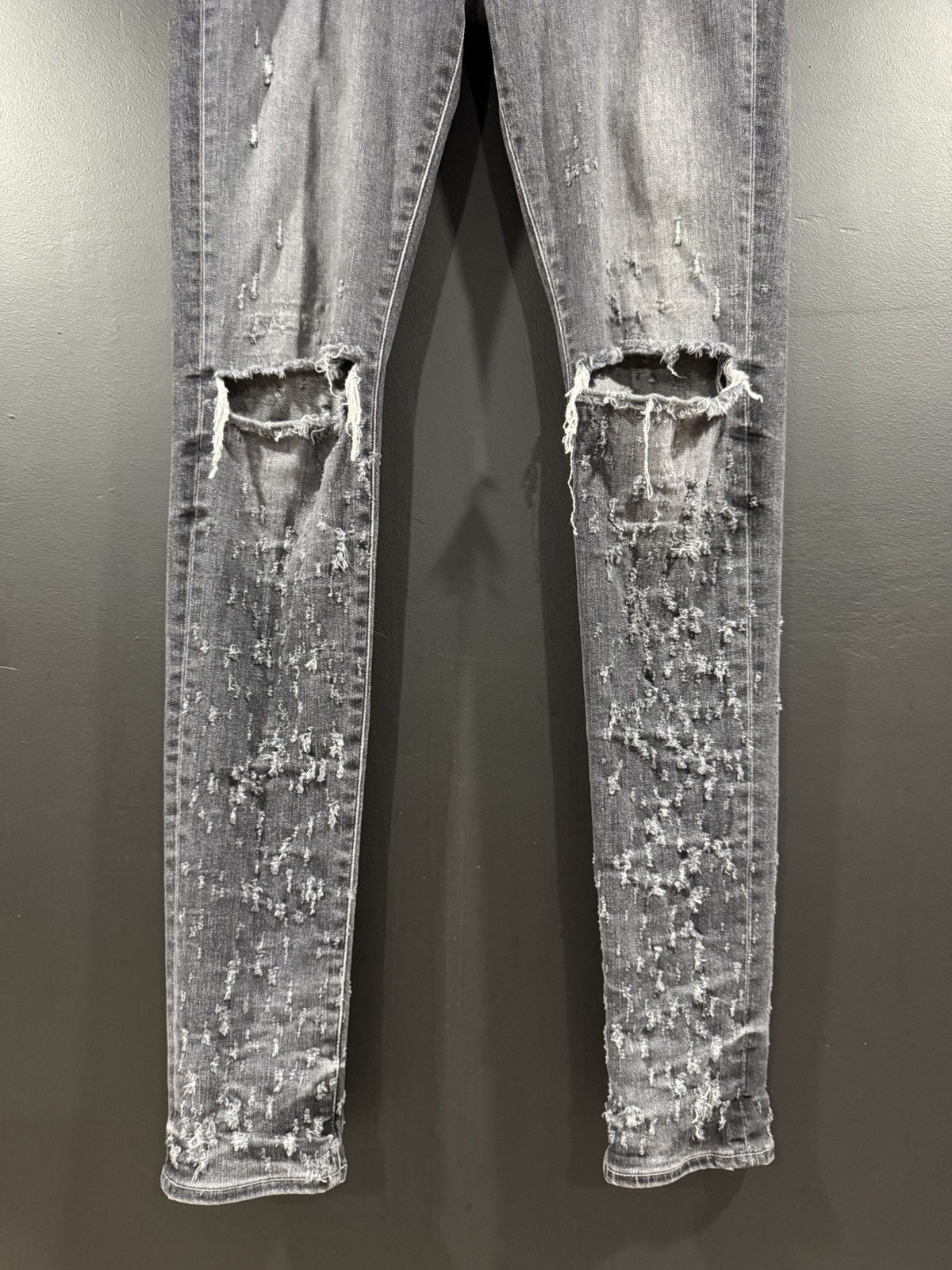 Amiri Amiri Grey Shotgun Distressed Stacked Denim Jeans 34 Size US 34 / EU 50 - 4 Thumbnail