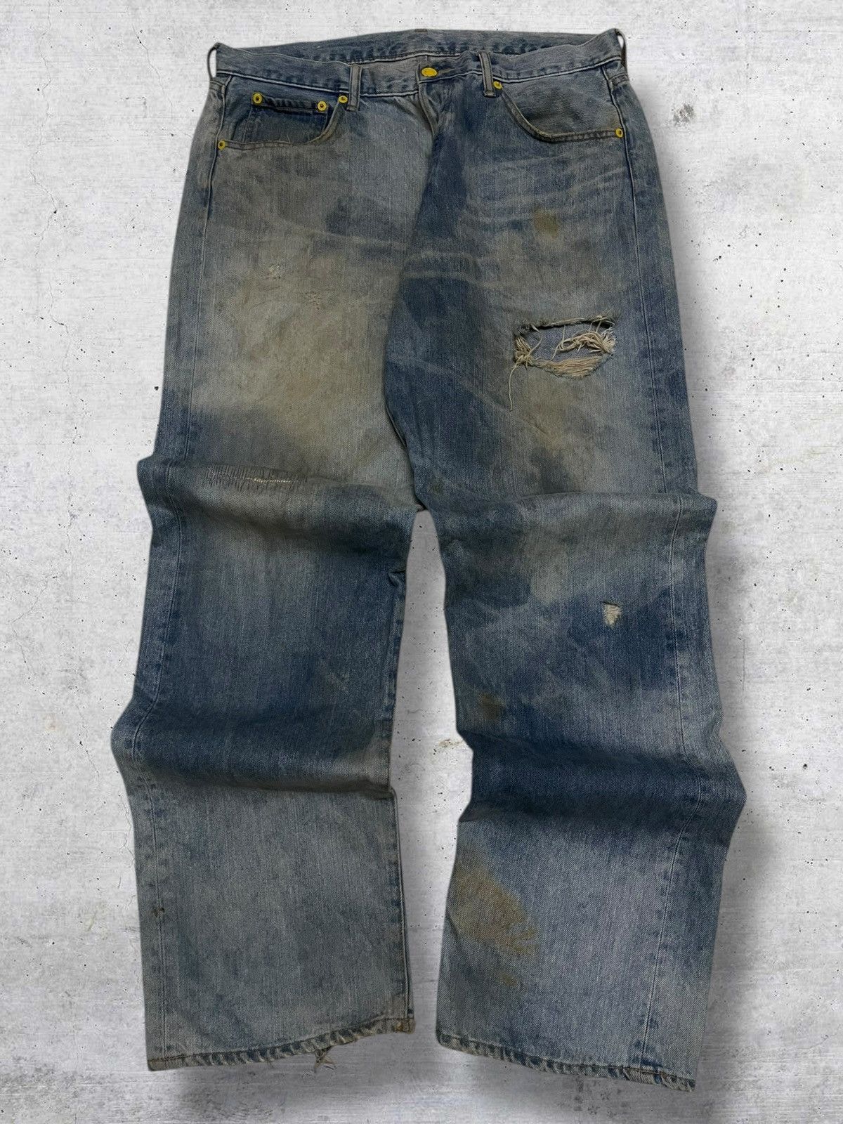 Swagger VINTAGE SWAGGER OG 90S JAPAN DESIGNER MUDWASH BAGGY DENIM Size US 35 - 1 Thumbnail