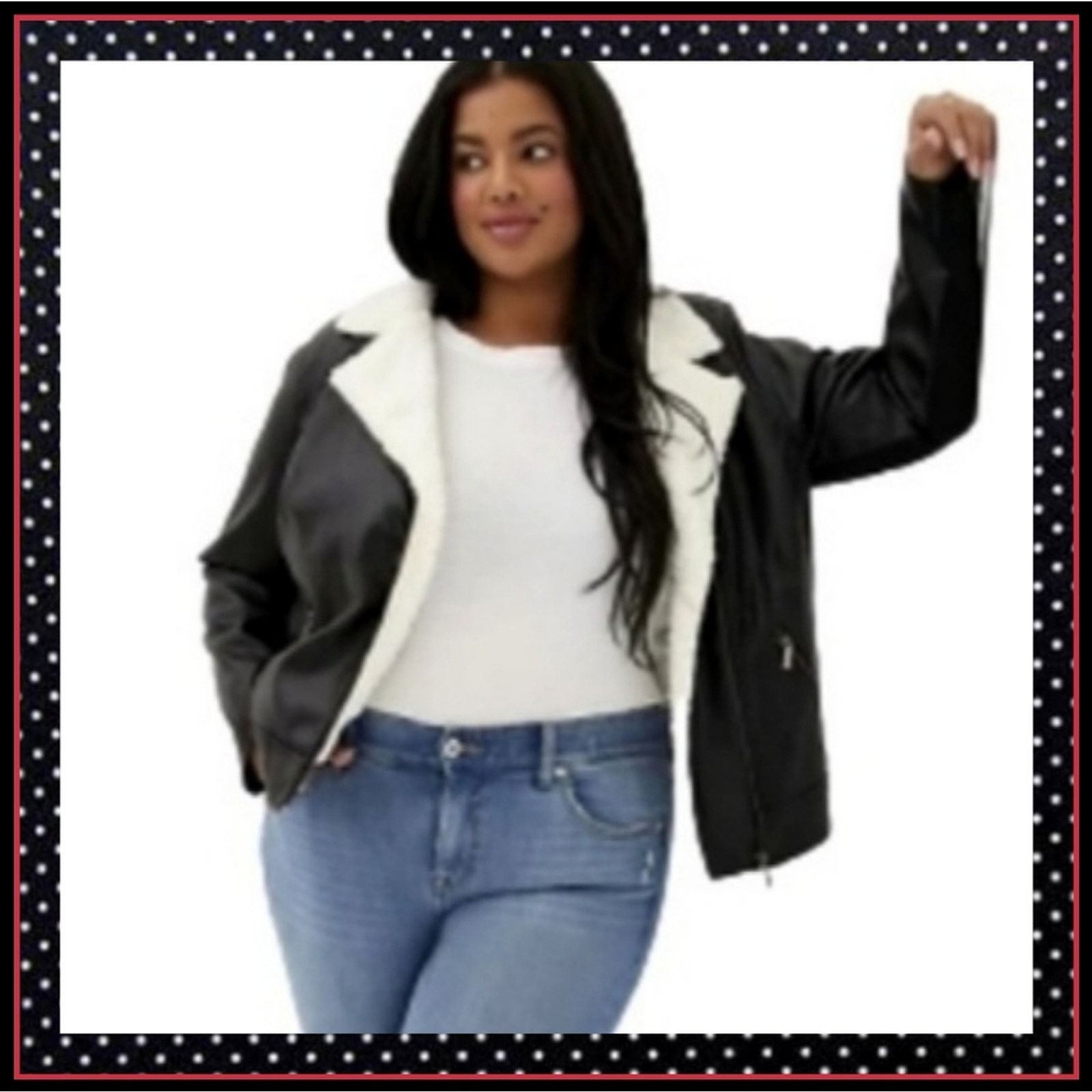 Torrid TORRID ☆ SHERPA LINED ☆ FAUX LEATHER ☆ JACKET ☆ 5x ☆ NWT Size 4XL / US 24-26 - 1 Thumbnail