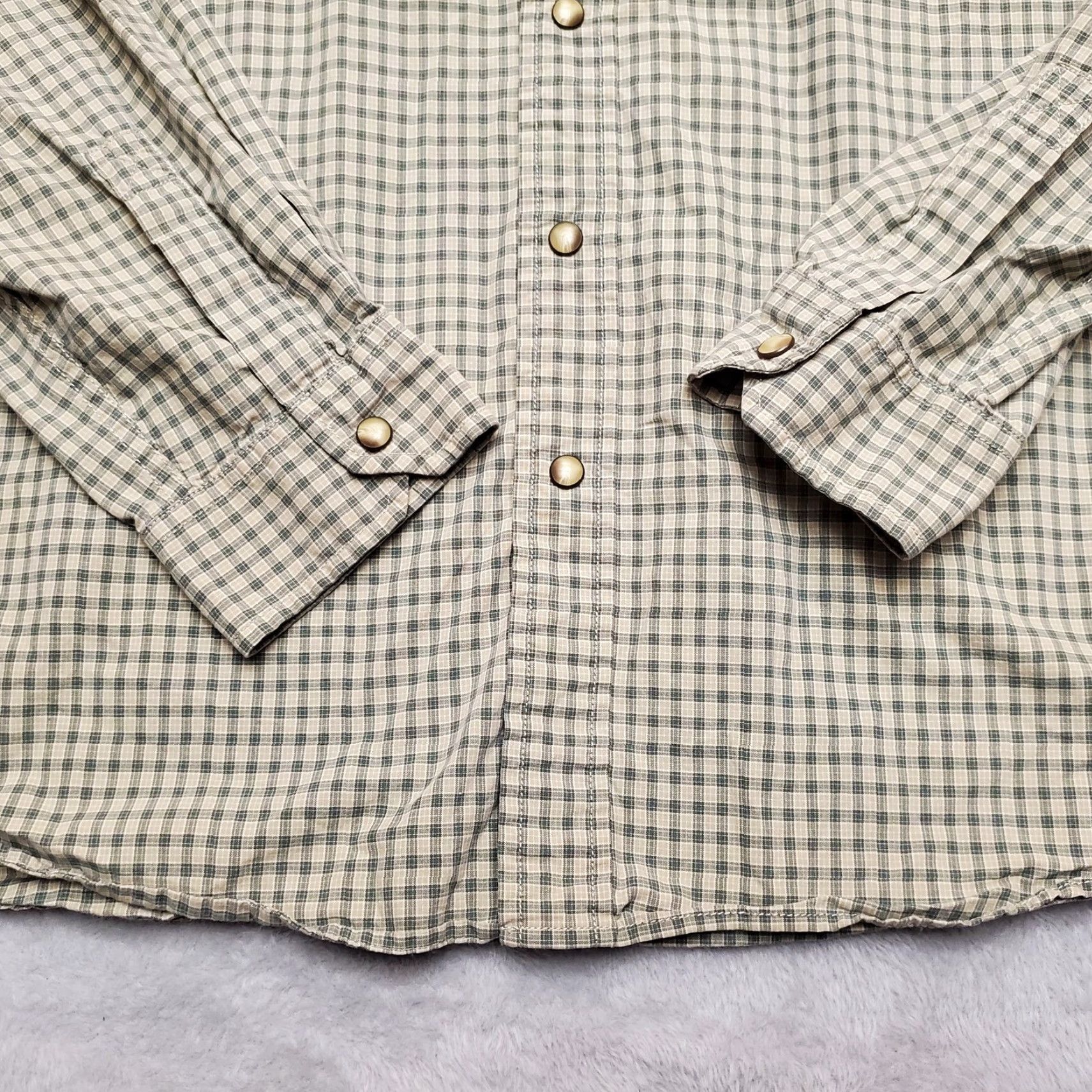 Eddie Bauer VINTAGE Eddie Bauer Shirt Mens 2XL Green Plaid Pearl Snap Long Sleeve Western Shirt Mens XXL Green Plaid Pearl Snap Long Sleeve Western Size US XXL / EU 58 / 5 - 4 Thumbnail