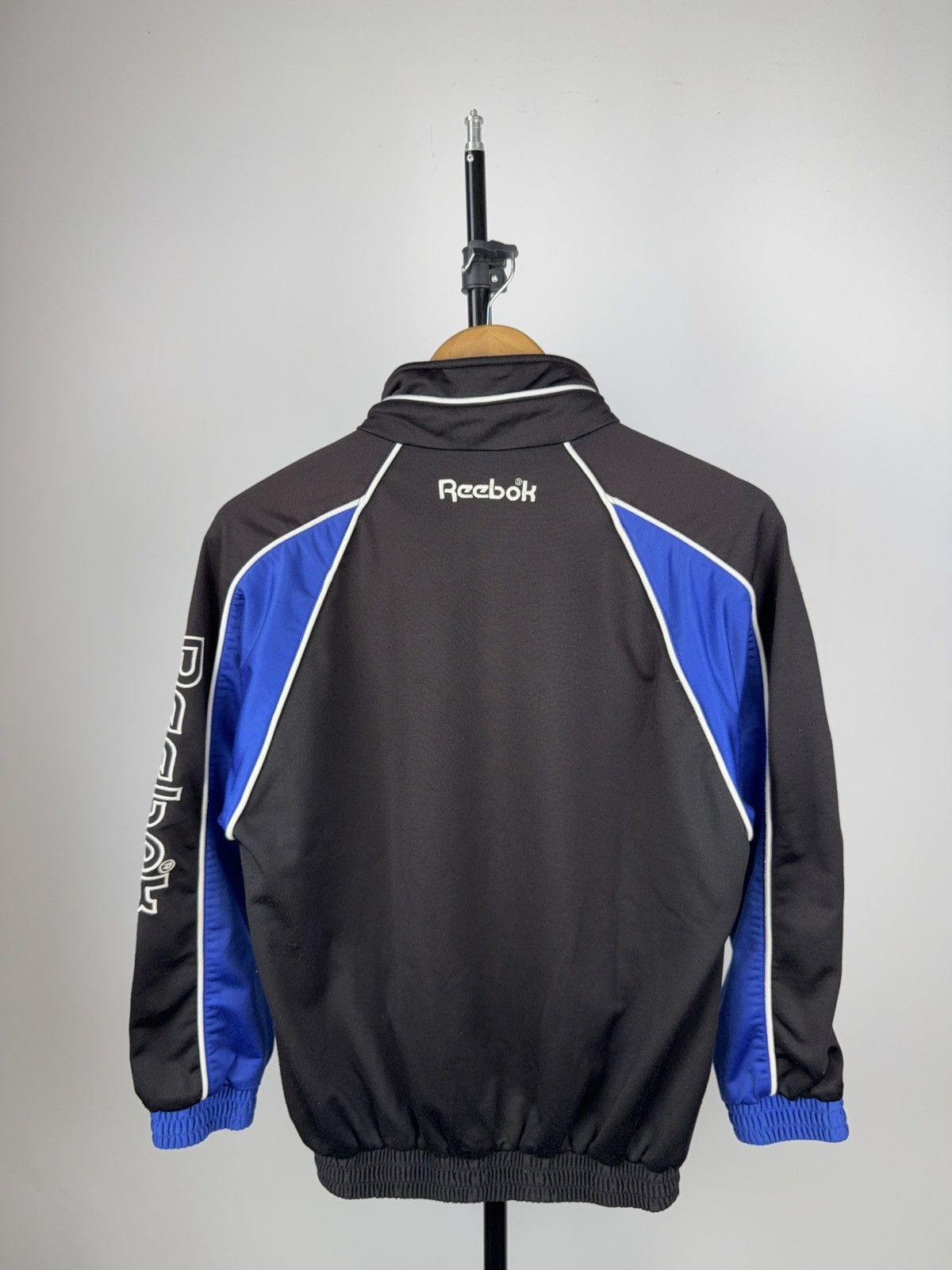 Reebok Vintage 90s Reebok Vector Logo Track Jacket Black Blue Size US S / EU 44-46 / 1 - 12 Thumbnail