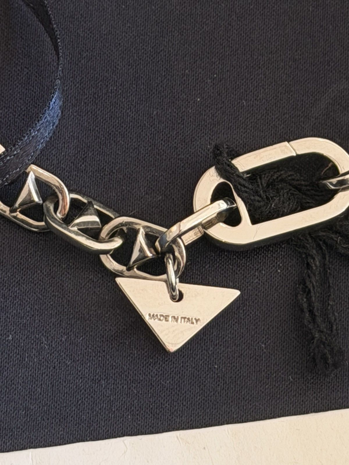 Prada PRADA Triangle Charm Chain Silver Brass Necklace With Clasp Size ONE SIZE - 8 Thumbnail