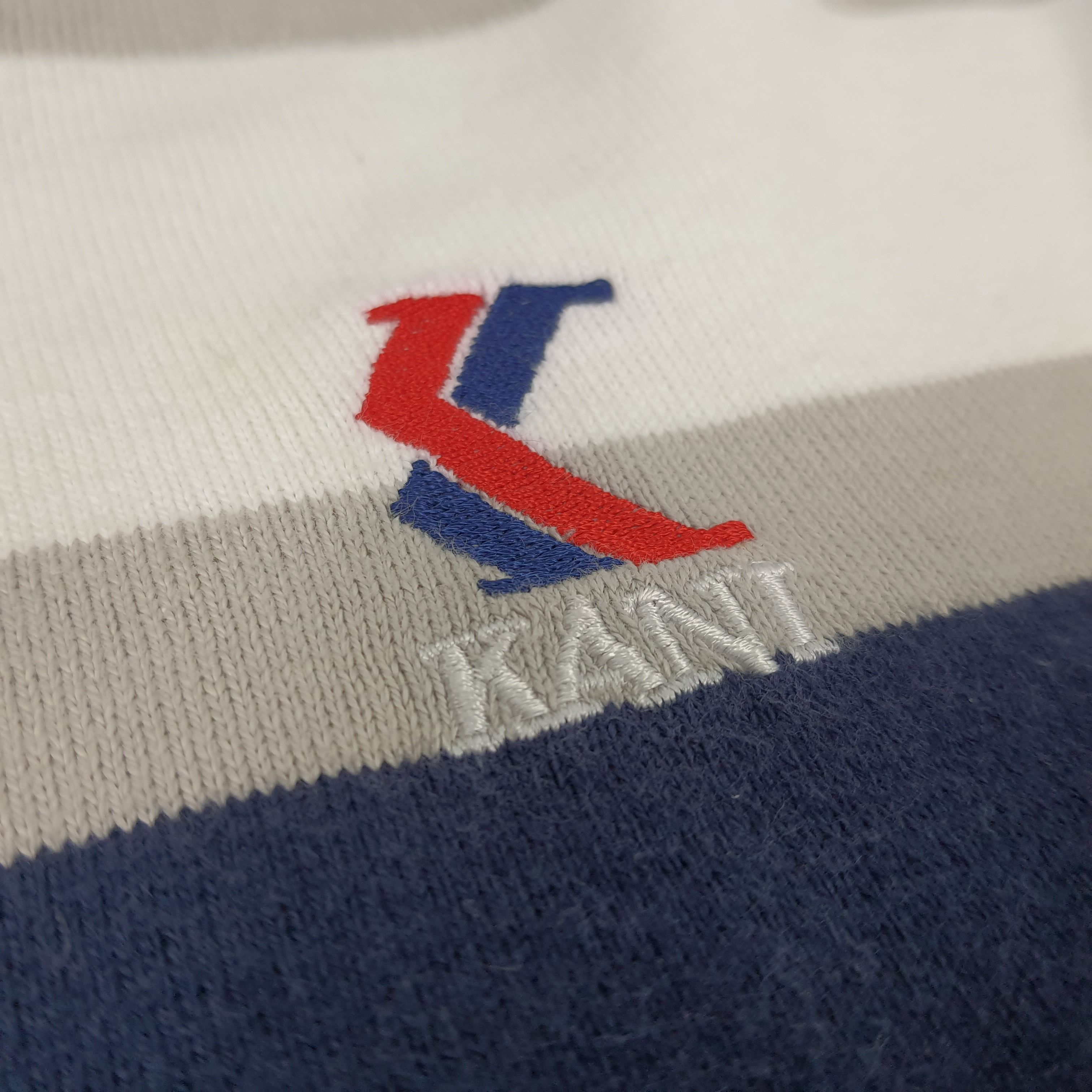 Karl Kani × Vintage Vintage Kani by Karl Kani Jeans Striped V Neck Tshirt Size US XL / EU 56 / 4 - 6 Thumbnail