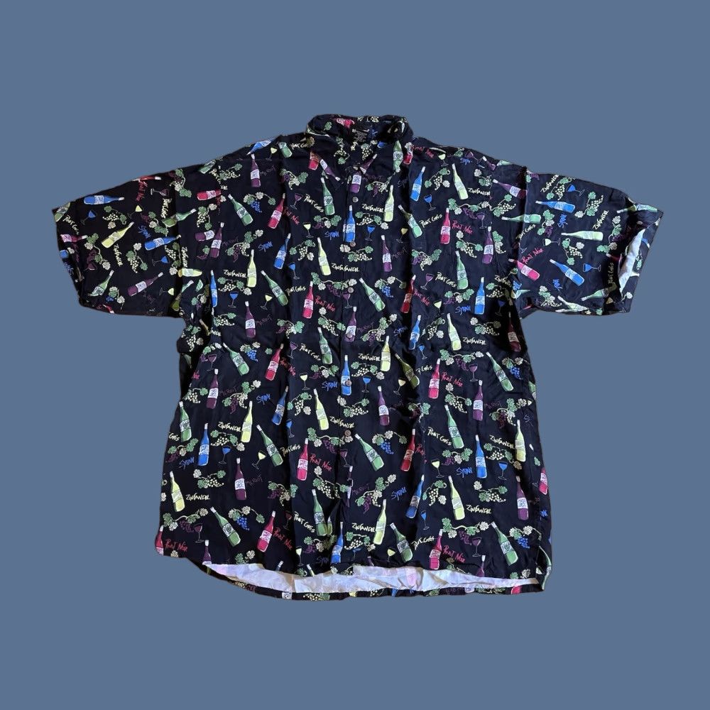 Vintage VINTAGE Riscatto Wine All Over Print Shirt Men’s 2XLT Tall Black Rayon Size US XXL / EU 58 / 5 - 1 Thumbnail