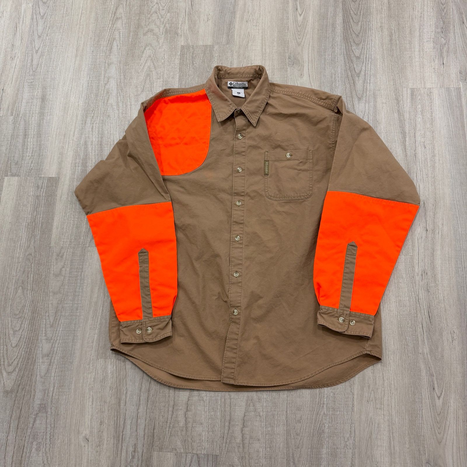 Columbia Columbia Shooting Shirt Men's Extra Large Tan Blaze Orange Size US XL / EU 56 / 4 - 1 Thumbnail