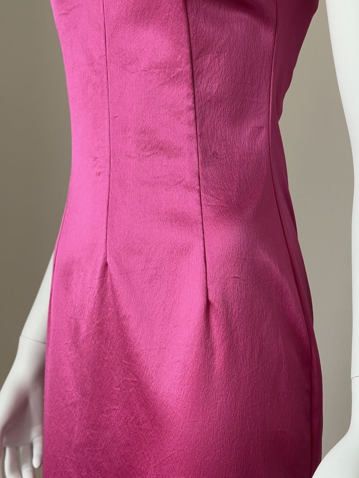 Dolce & Gabbana 90s Dolce & Gabbana Fuchsia Midi Dress Square Neck Bodycon S Size S / US 4 / IT 40 - 6 Thumbnail