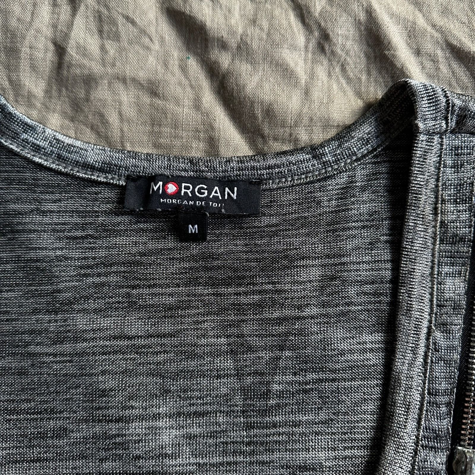 Morgan De Toi Morgan De Toi Grey Sleeveless Tank Top Zip 9390AC Size M / US 6-8 / IT 42-44 - 4 Thumbnail