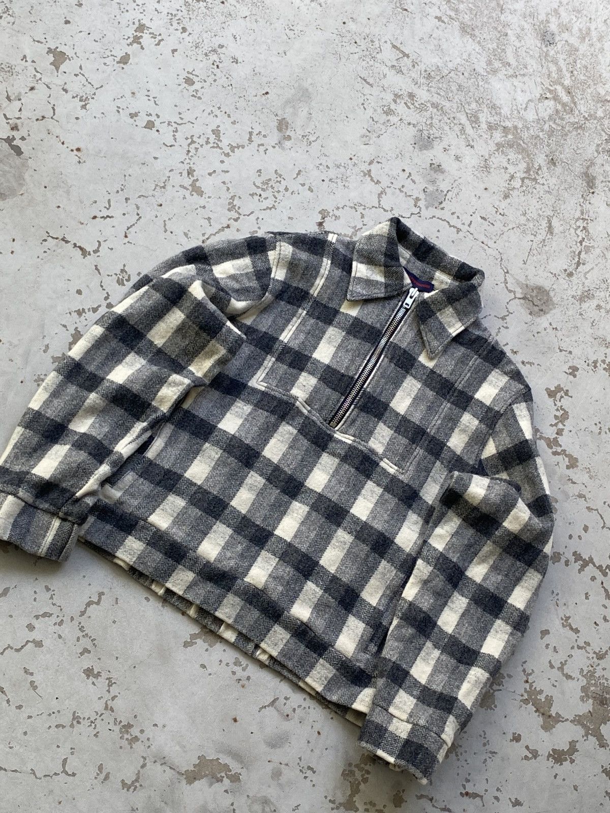 Gosha Rubchinskiy Gosha rubchinskiy FW15 grey flannel 3/4 zip jacket Size US S / EU 44-46 / 1 - 2 Thumbnail