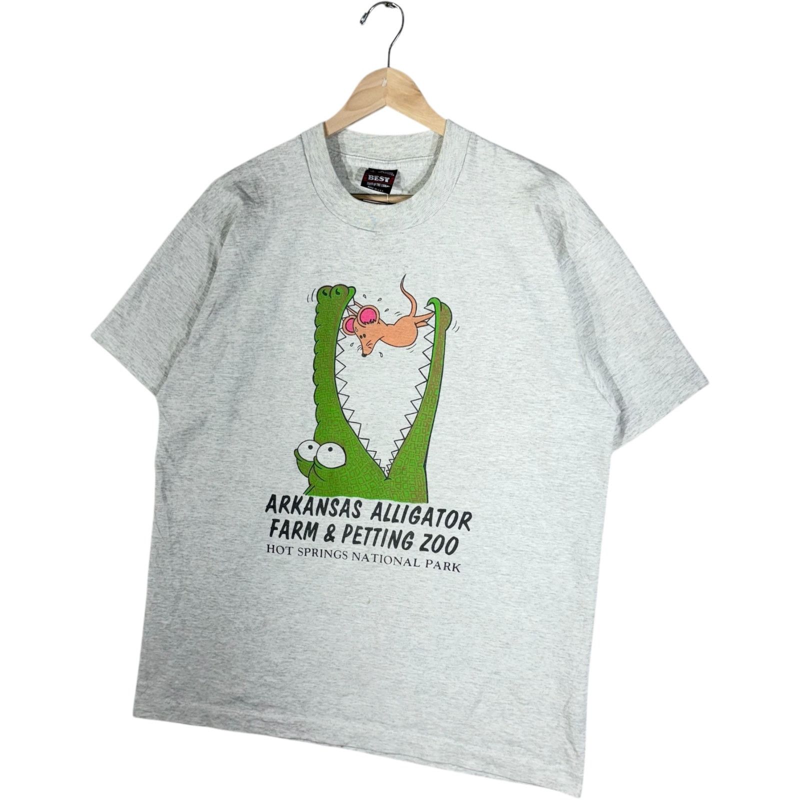 Fruit Of The Loom Vintage Arkansas Alligator Farm & Zoo Humor Souvenir Tee L Size US L / EU 52-54 / 3 - 3 Thumbnail