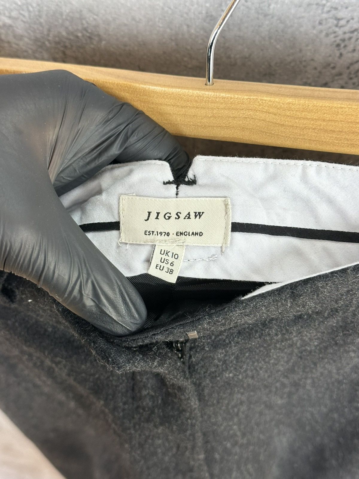 Jigsaw Jigsaw Wool Trousers Charcoal Tailored Dress Pants Straight Size 25" / US 0 / IT 36 - 9 Thumbnail