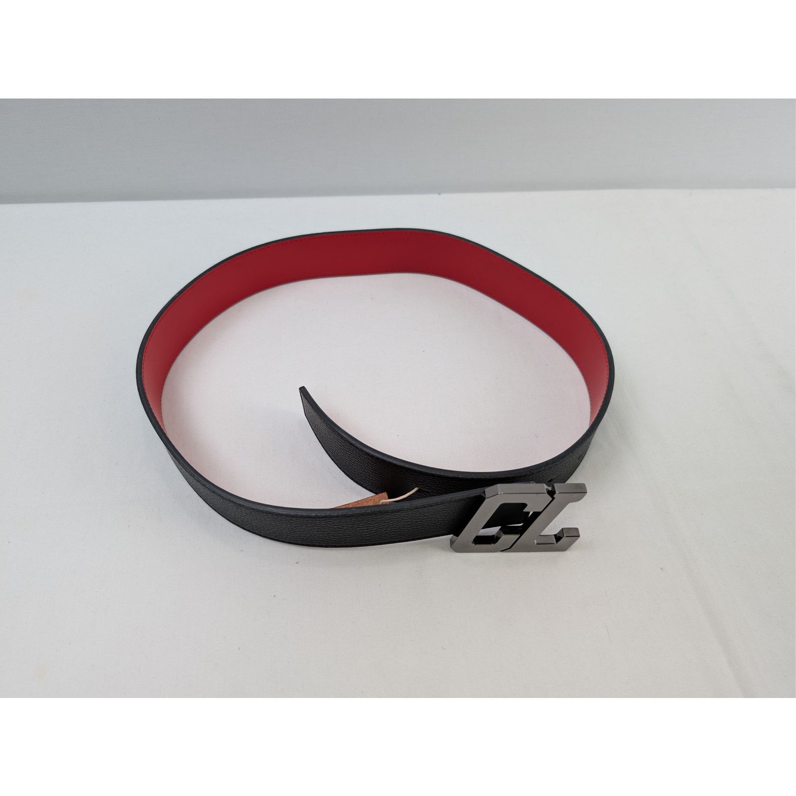 Christian Louboutin o1rshd1 Size: 85 / leather CL Logo belt in black Size 34 - 3 Thumbnail