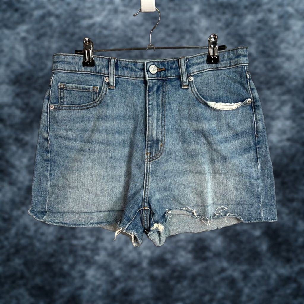 Uniqlo Uniqlo Womens Distressed Denim Shorts 27 Blue Cotton Spandex Cut-Off Flat Front Denim Vintage Girls Womens Size 27" / US 4 / IT 40 - 1 Thumbnail