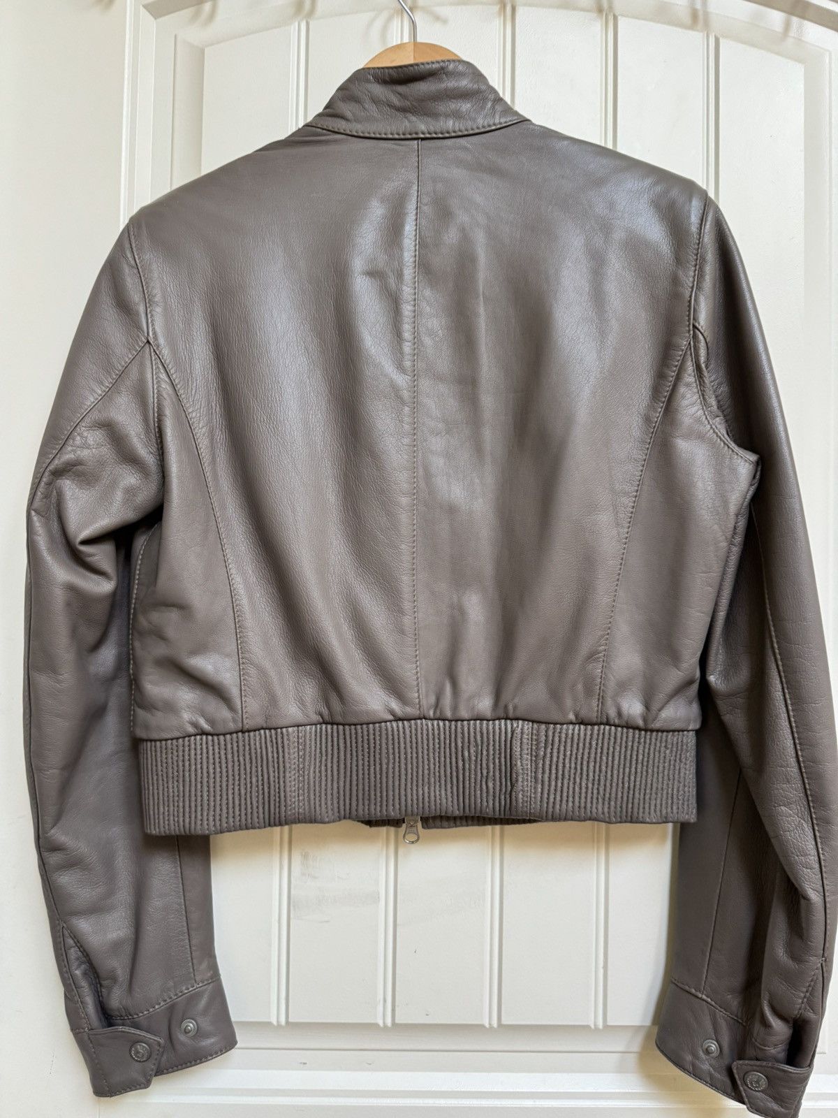 Belstaff Belstaff Taupe Leather Cropped Bomber Jacket. Size IT 46 Size L / US 10 / IT 46 - 2 Thumbnail